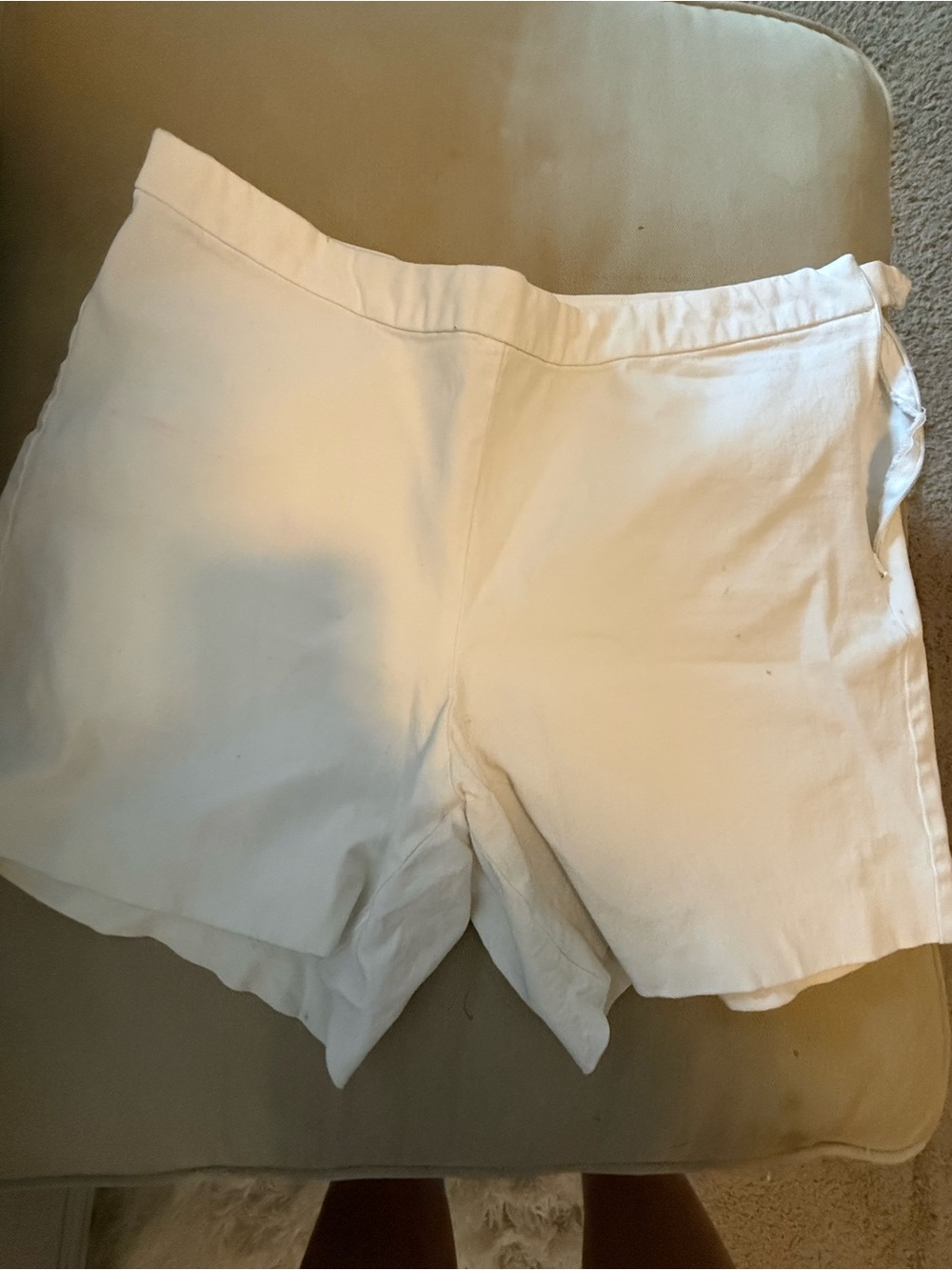 Boston Proper White Cotton-Blend Bermuda Shorts